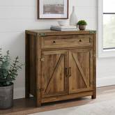 30" Farmhouse Barn Door Accent Cabinet in Reclaimed Barnwood